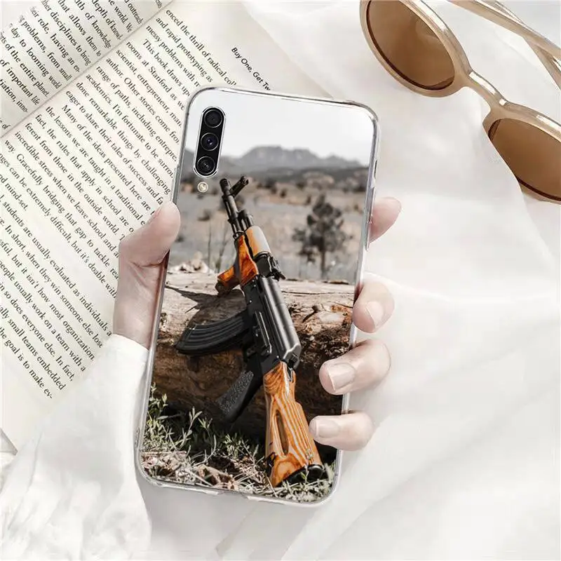 

Cool Guns Phone Case Transparent for Samsung s9 s10 s20 Huawei honor P20 P30 P40 xiaomi note mi 8 9 pro lite plus