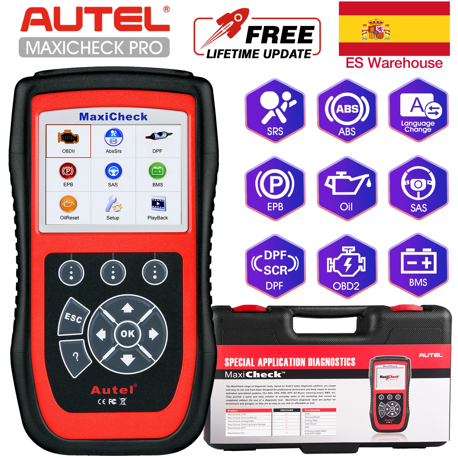 

Autel MaxiCheck Pro OBD2 Automotivo Scanner Auto Scanner Diagnostic Tool OBD 2 Car Diagnostic Scanner Eobd obdii obd ii scanner