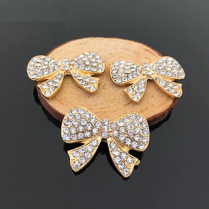 

(BT325 20*28 мм) 5 шт. металлические прозрачные стразы с бабочками, позолоченные пуговицы