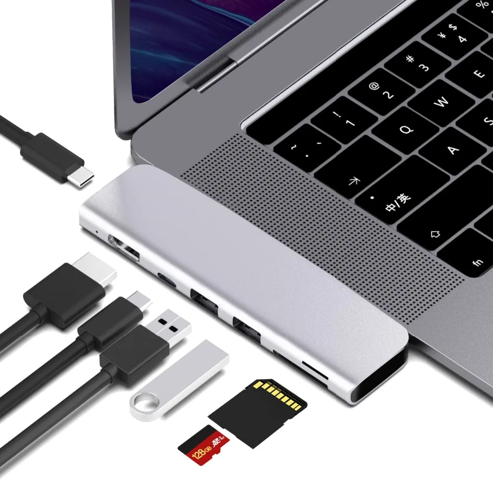 USB 3,1 type-C концентратор к HDMI адаптер 4K Thunderbolt 3 USB C концентратор с концентратором 3,0 TF sd-ридер слот PD для MacBook Pro/Air /
