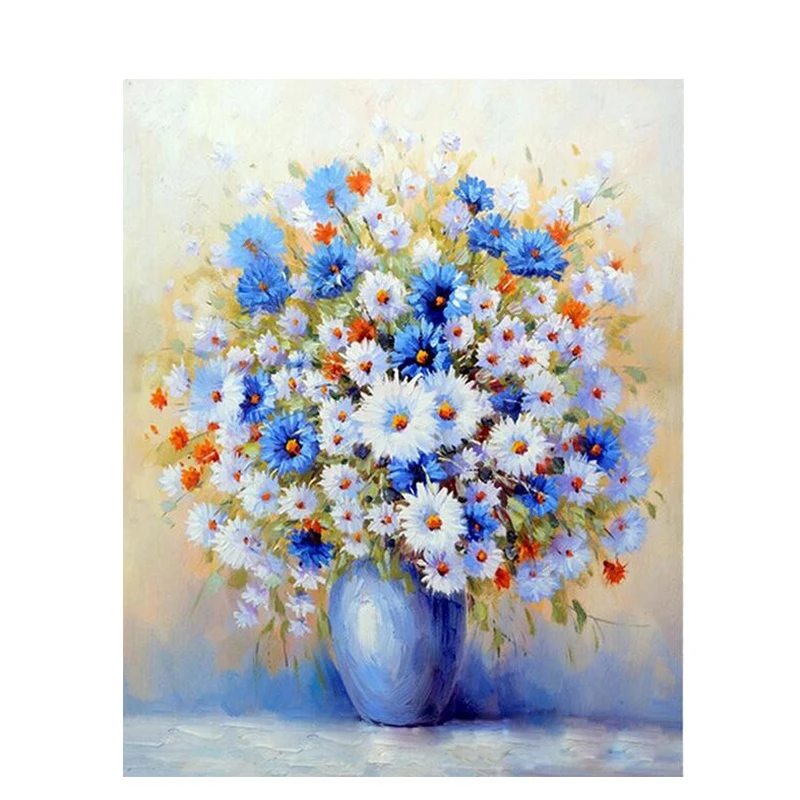 

Oil Picture By Number Flower Vase Acrylic With Frame 40x50 On Canvas DIY Kits For Adults Paint Color By Number Drawing Decor Art