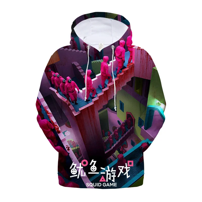 

Squid Game 3D Print Hoodies Korean Movie Cosplay Merch Women Men Pullovers Hooded Pocket Casual Streetwear Sweatshirts