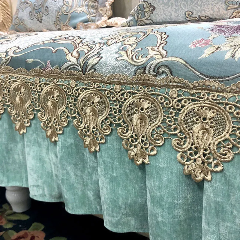 Роскошный жаккардовый кружевной чехол для дивана в европейском стиле защита на