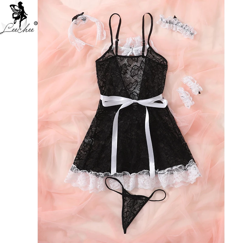 Leechee/горячая распродажа сексуальное женское нижнее белье маскарадный фартук для
