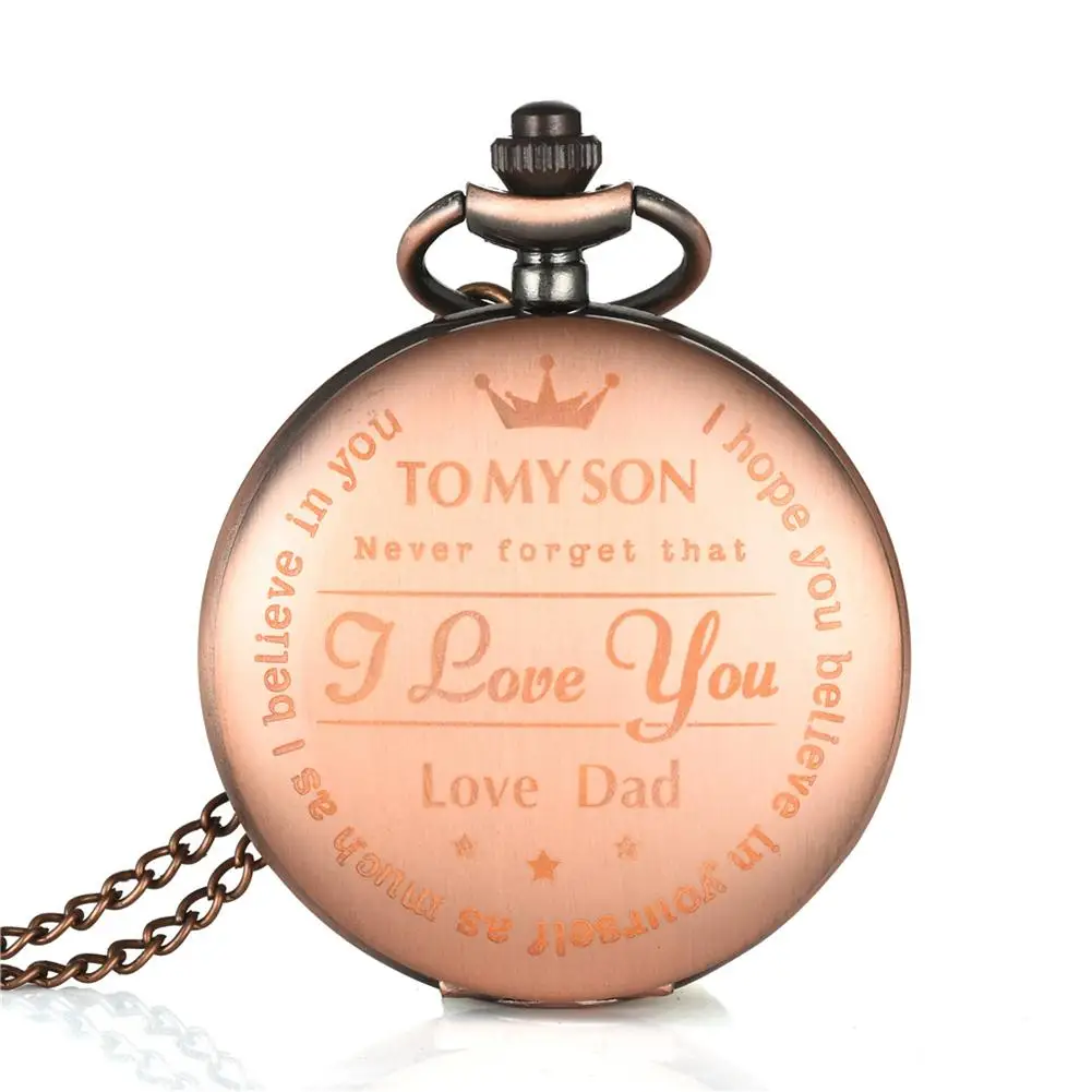 Резная подвеска с надписью на английском моему сыну внуку аналоговые кварцевые