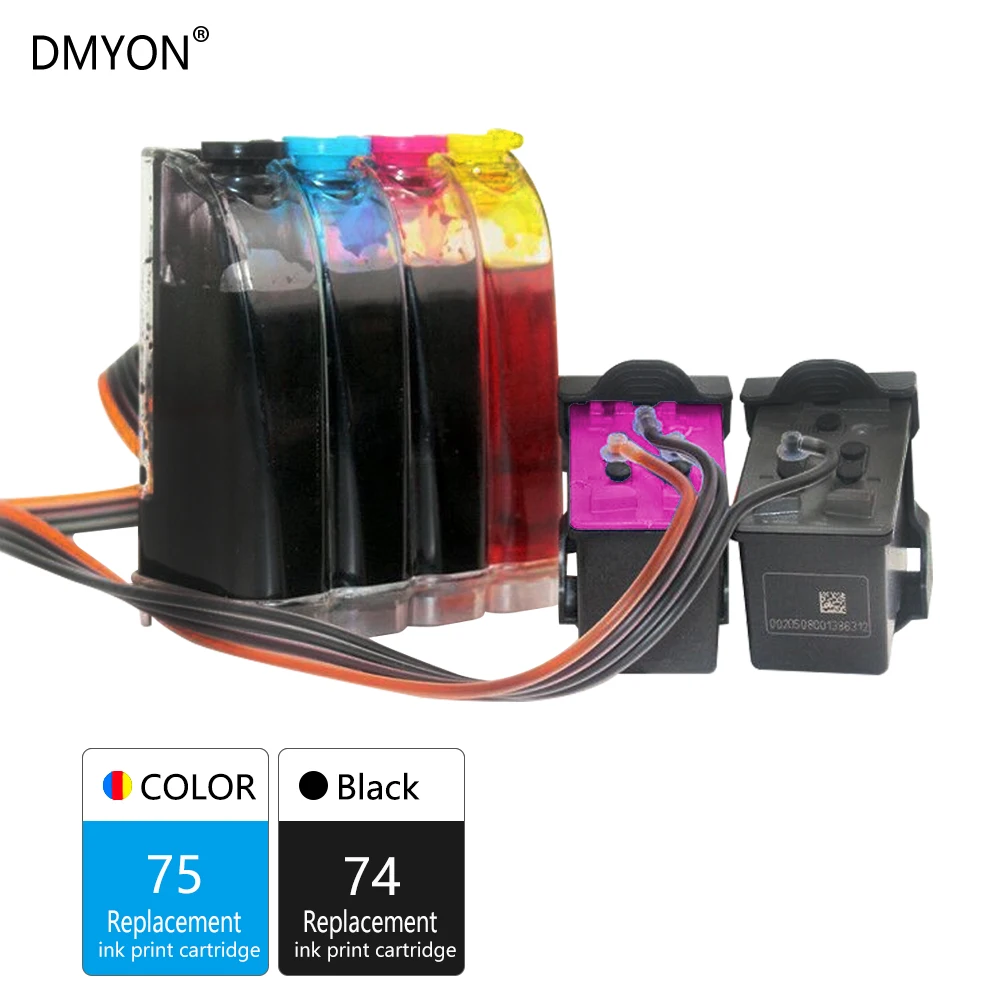DMYON 74 75 XL СНПЧ чернила для Hp Deskjet D4260 D4263 4360 D4368 Officejet J5730 J5750 J5790 принтер|Система