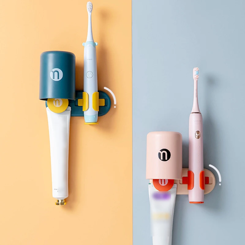 

Electric Toothbrush Holder Toothpaste Dispenser Bathroom Toothbrush Storage Box With Toothbrush Cup Storage Holder