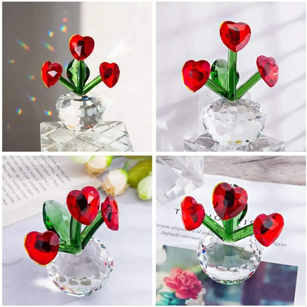 Украшения H &amp D в виде красных кристаллов сердца цветов пресс-бумаги подарок