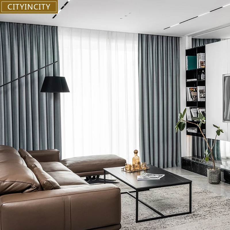 

Бархатные затемненные занавески cityity для гостиной, элегантные занавески из искусственного льна, занавески для спальни, окна по индивидуаль...