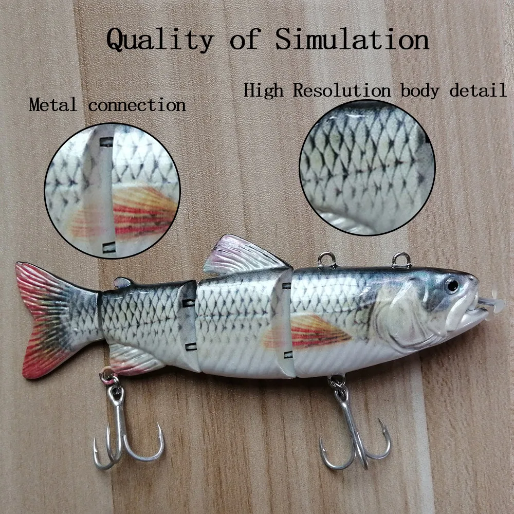 4 секции Swimbait Crankbait Pesca снасти яркая рыба электрическая рыболовная 5 12 дюймов