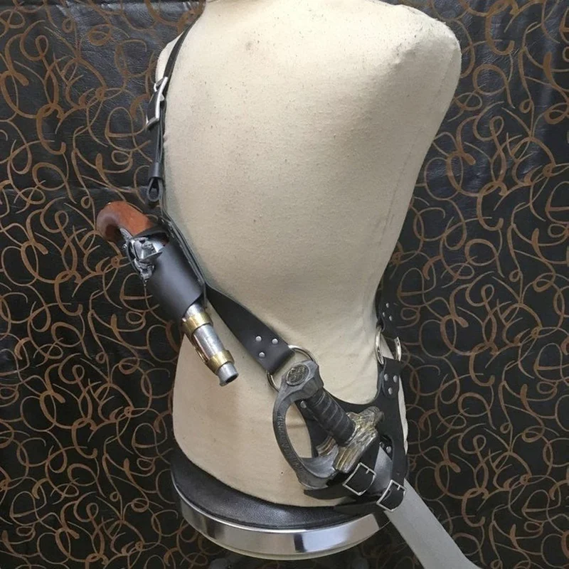 Пиратский кожаный бальдрический пистолет кобура для меча LARP SCA Flintlock Blunderbuss