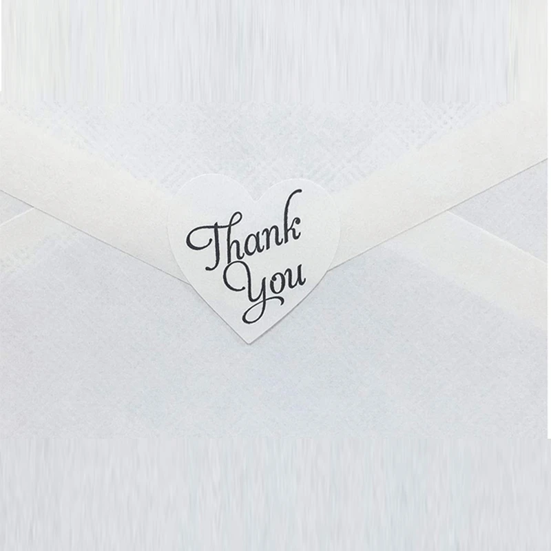 

500pcs per roll 1inch Heart thank you Stickers seal labels scrapbooking stickers for Package,wedding decora stationery sticker