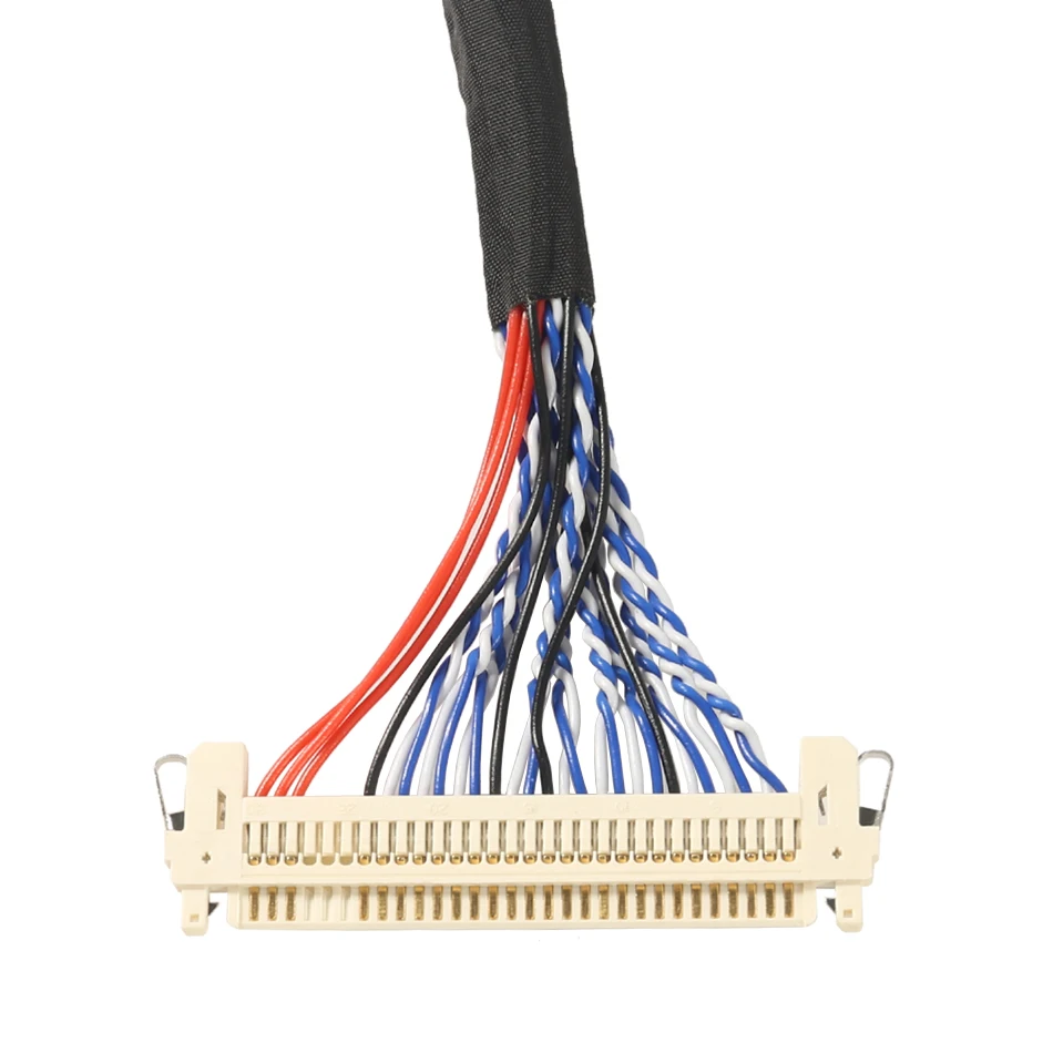 25см 45см с крючками LVDS кабель FIX-30P-D8 FIX 30 контактов D8 Двойной 2-канал 8-бит 1,0мм шаг для 17-21 дюймовых ЖК-дисплеев контроллера.
