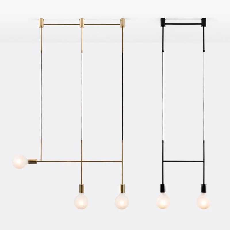 Скандинавская люстра из кованого железа постмодерн позолоченная бронзовая