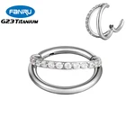Серьги для пирсинга из титана G23, ювелирные изделия с раскрывающимся сегментом 16G из циркония, бриллианты, хрящ, для носовой перегородки, кликера, тела