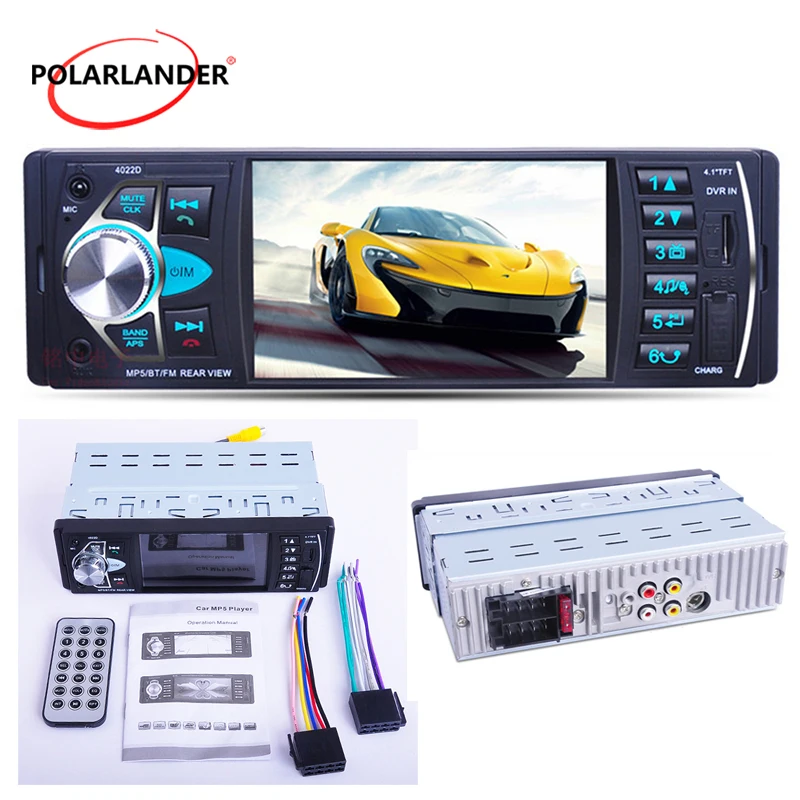 4022D 4,1 дюймов HD экран Авторадио Зеркало Ссылка радио Кассетный плеер MP5 FM TF USB SD RDS 1 DIN автомагнитола стерео Bluetooth AUX вход - Цвет: 4022D
