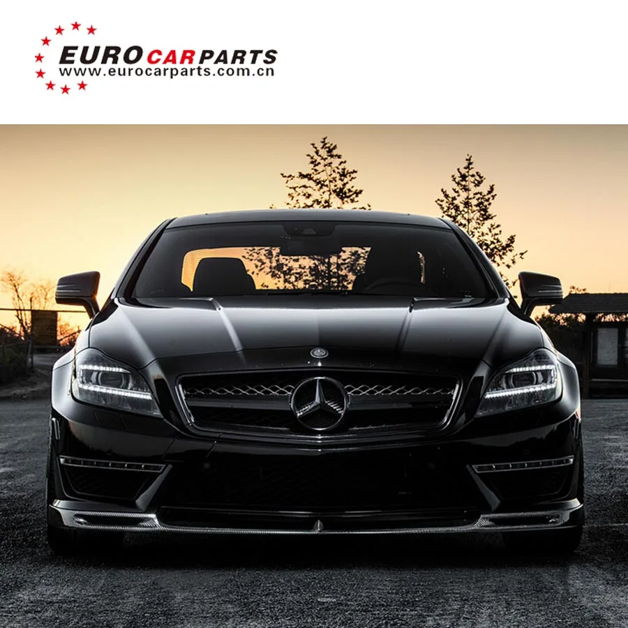 Карбоновая Передняя юбка finber для cls63 w218 карбоновая передняя губа передний бампер