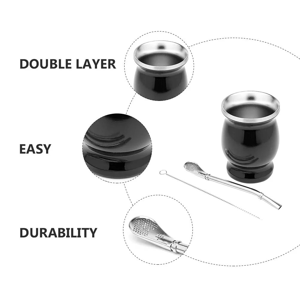 1 Set of Stainless Steel Water Cup Jar Miniature Outdoor Tea Mark | Дом и сад