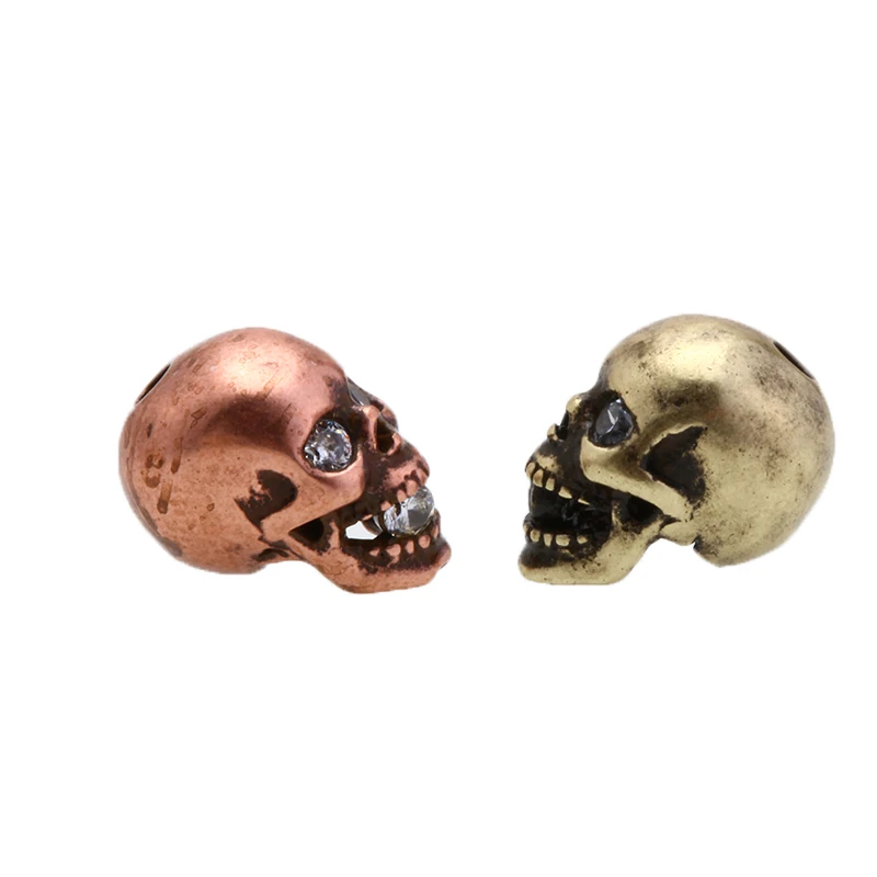 DIY медный череп белые хрустальные бусины для глаз ювелирные сделать браслеты