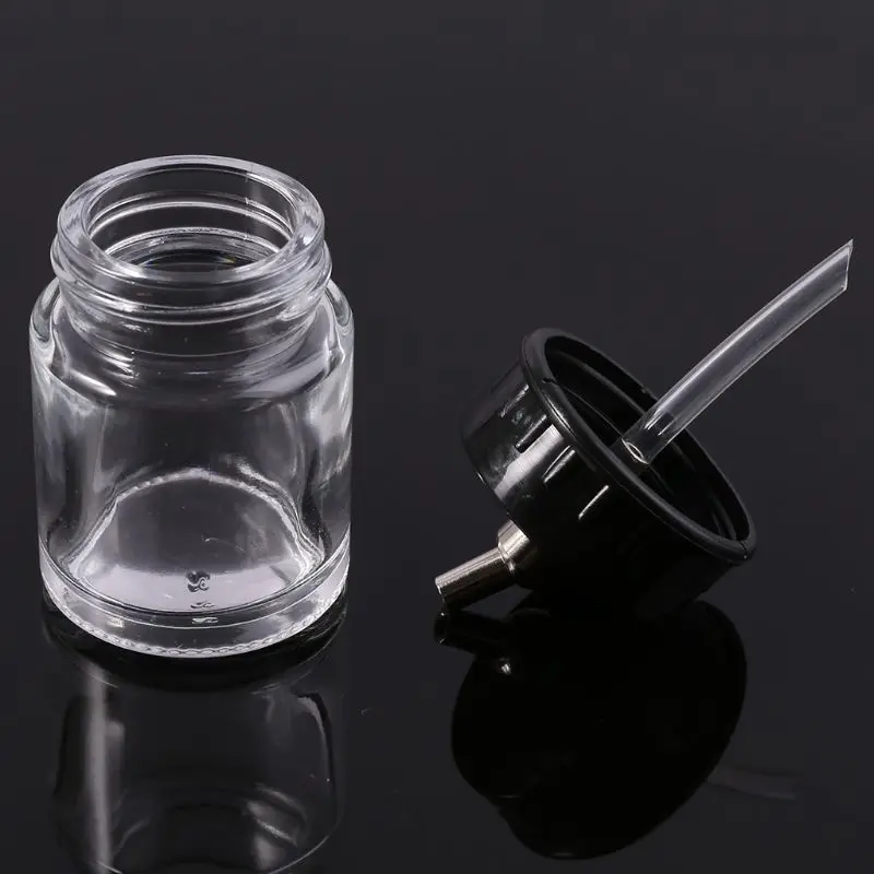 

Airbrush Glass Bottle Jar Air Brush Standard Suction Lid Pump Spray Top New