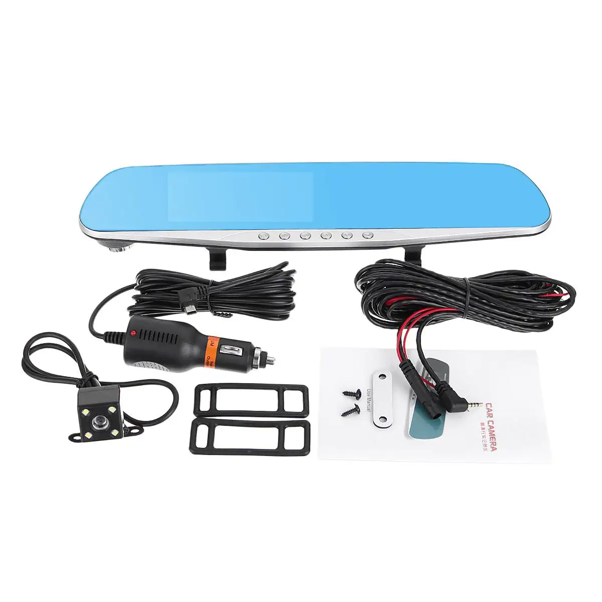 Автомобильный видеорегистратор с сенсорным экраном 4 3 дюйма Full HD 1080P двойной