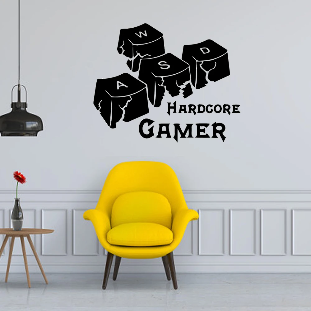 

keyboard Gamer Decor For Game Room Bedroom Decoration Removable Art Wall Decals Murals Vinyl Wall Stickers ov401