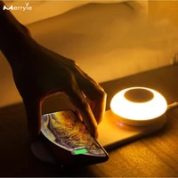 10w magnetic wireless charger for iphone xiaomi huawei android smartphone led recharge night light 3 color bedroomm wall lamp