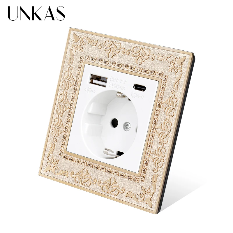 Евровилка UNKAS с портом Type-C 16 А 5 В 110 мА USB-разъемом | Строительство и ремонт