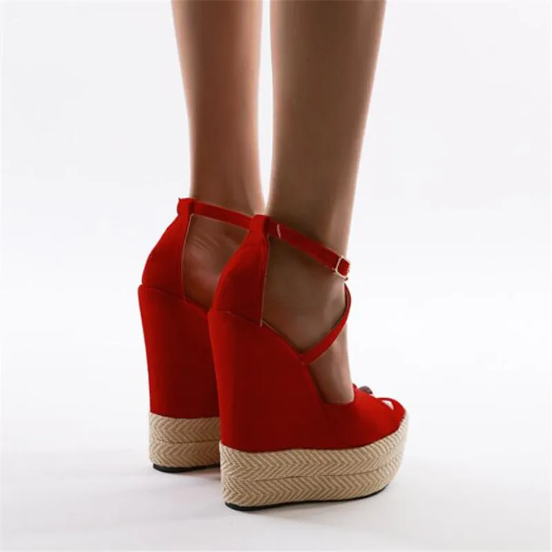

2021 new women's shoes sexy wedge heel ladies sandals high quality water meter height 5cm 15cm wedge heel 4-10 11 MAIERNISI