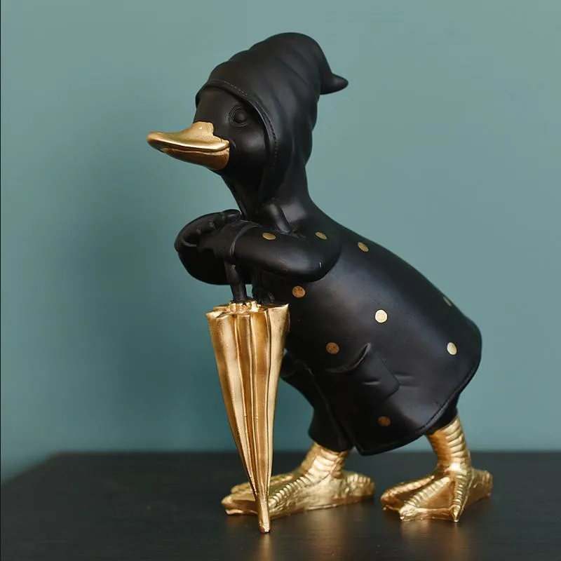 [HHT] скандинасветильник свет роскошный зонт маленькая черная утка украшение для