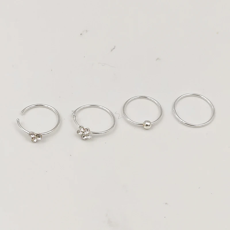 16 шт./упак. серебряное кольцо для носа 22 г пирсинга Huggie ювелирное изделие