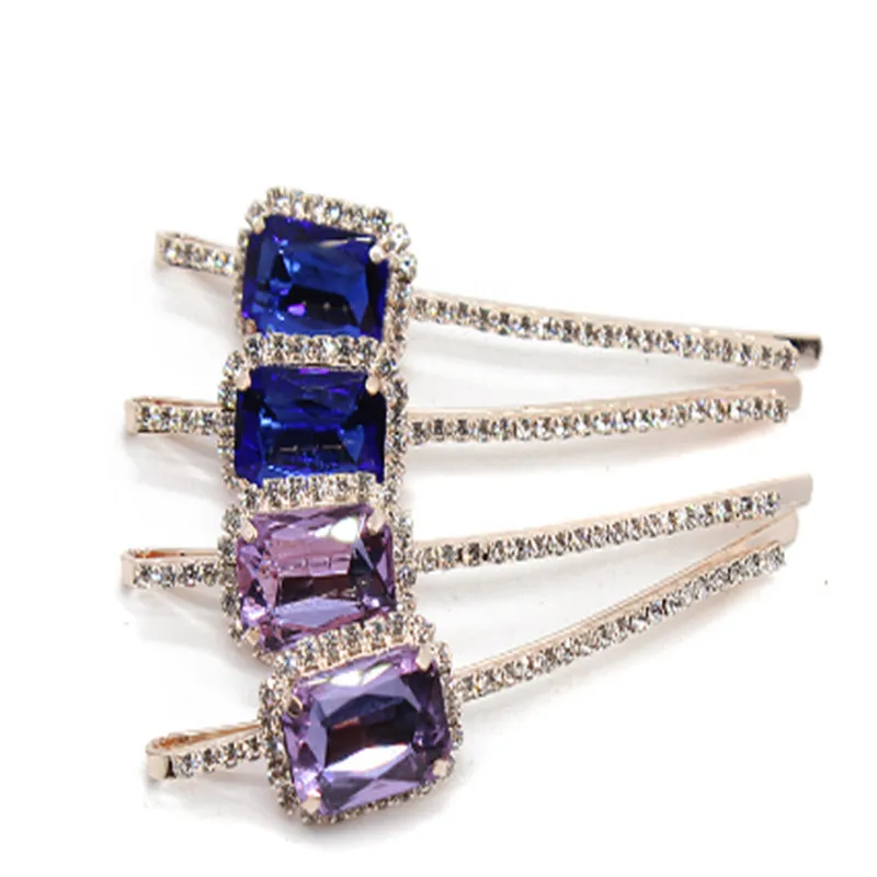 Трендовые квадратные заколки для волос женщин и девушек цвета розового золота с