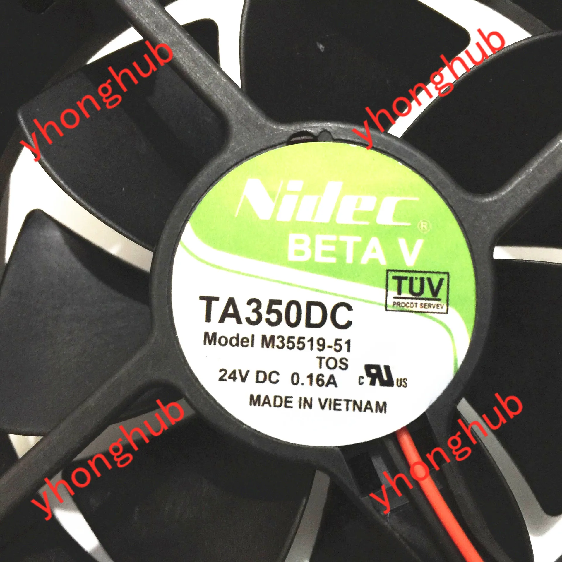 Nidec TA350DC M35519 51 DC 24V 0.16A Размеры: 90x90x25 мм 2 провод Сервер вентилятор охлаждения|nidec