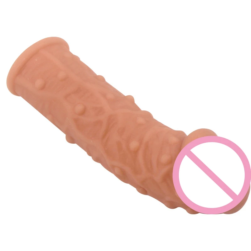 Многоразовый удлинитель для пениса силиконовый увеличитель с большой зерной