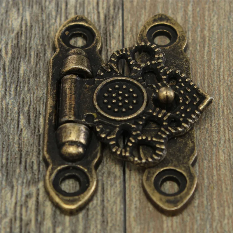 

12X Antique antique and vintage style Decorate Brass Decorative Jewelry Gift Wooden Box Hasp Latch Hook With Screws