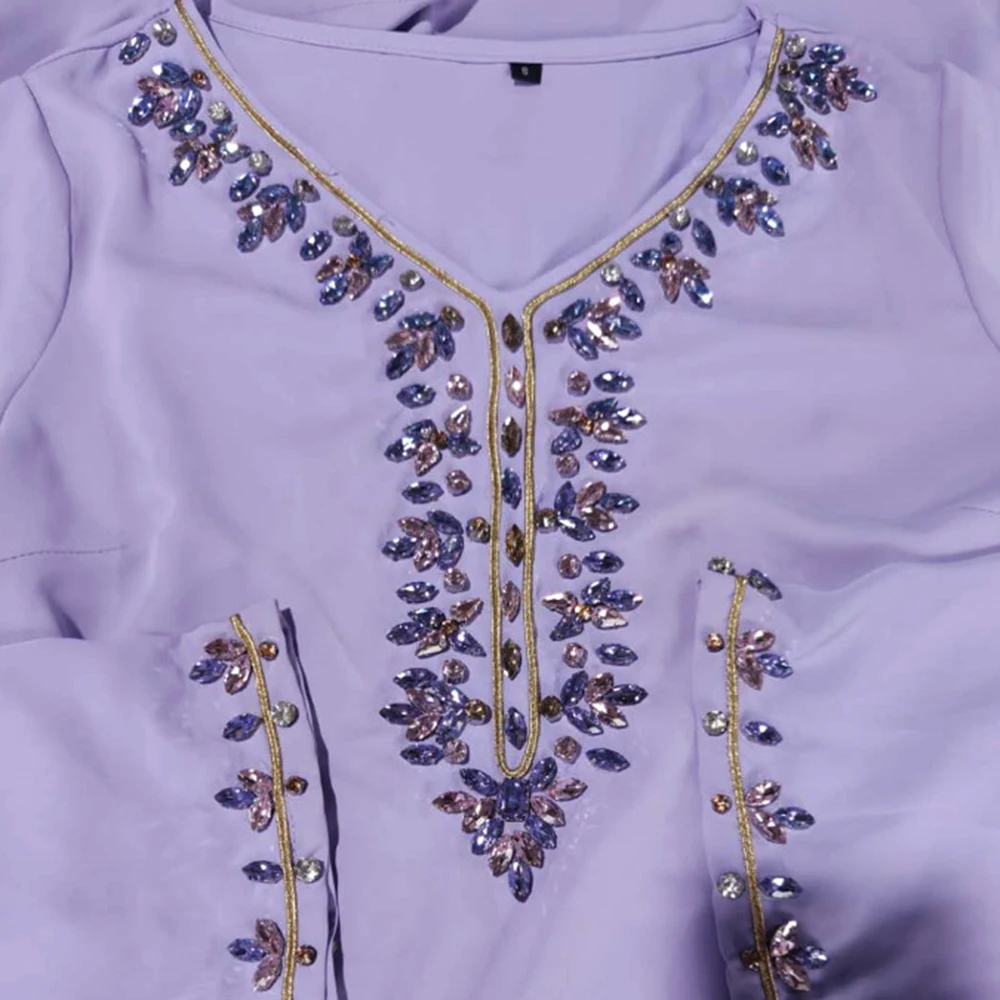 

Purple Abaya Dubai Turkey Muslim Fashion Hijab Dress European Islam Clothing Dresses For Women Vestidos Robe De Moda Musulman