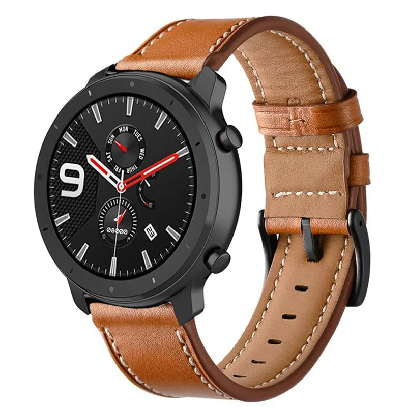 Ремешок из натуральной кожи для Huami Amazfit GTR 47 мм 42 мм|Смарт-аксессуары| |