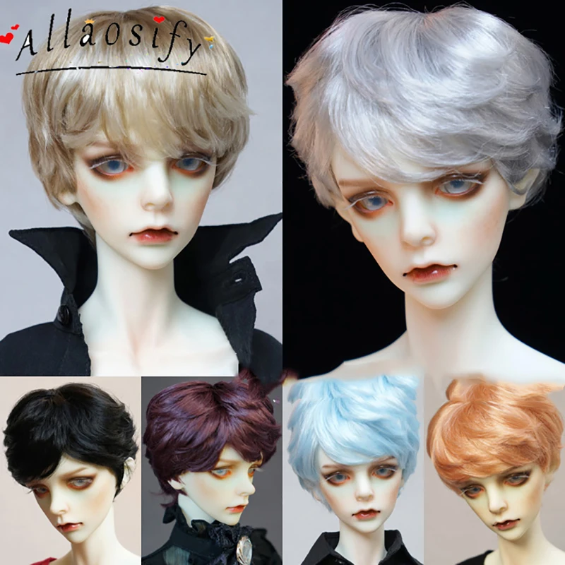 Волосы Allaosify Bjd для шарнирной куклы 1/3 1/4 1/6 1/8 1/12 высокотемпературные короткие