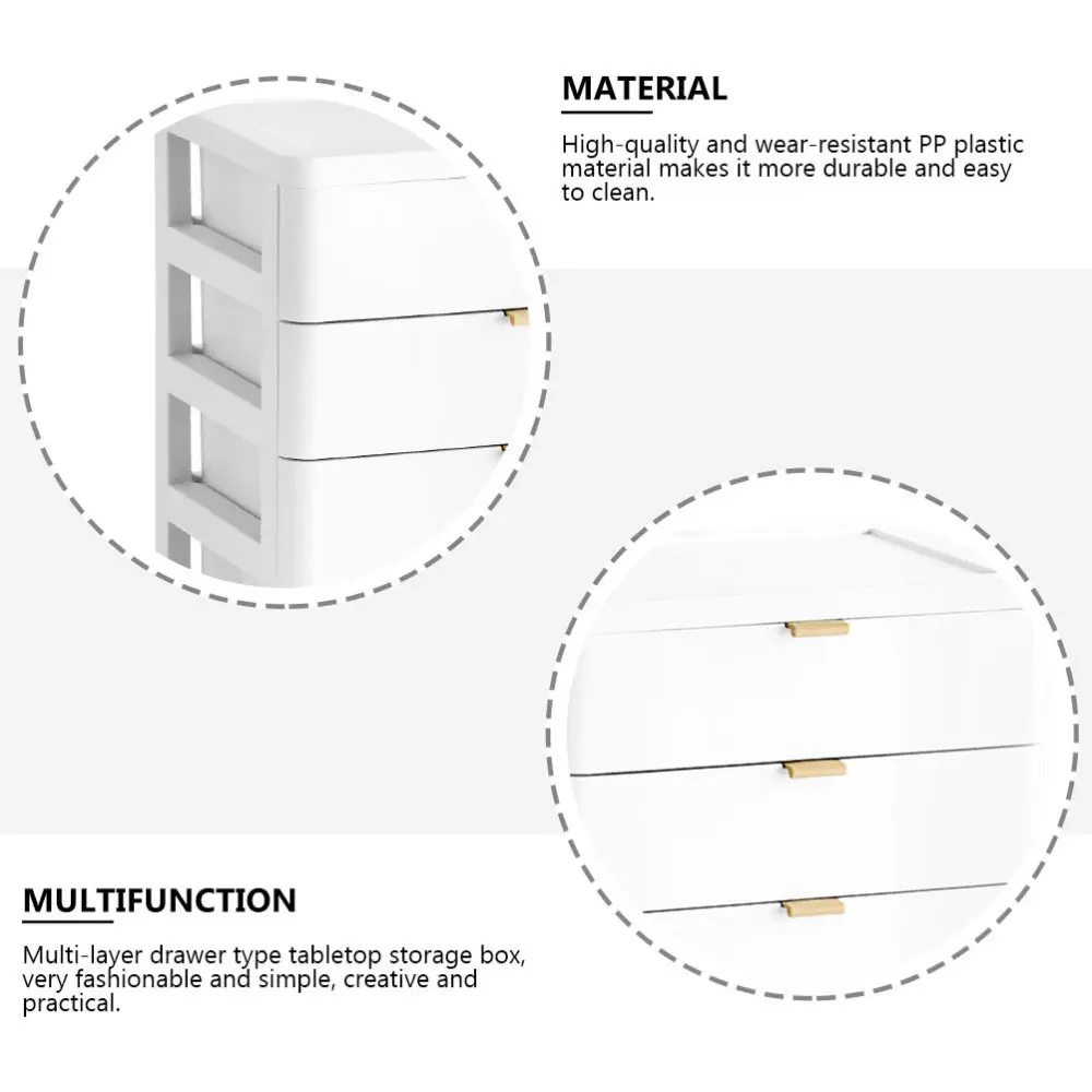 

1PC Simple Drawer Type Multi-layer Storage Holder Cosmetics Storage Box (White)