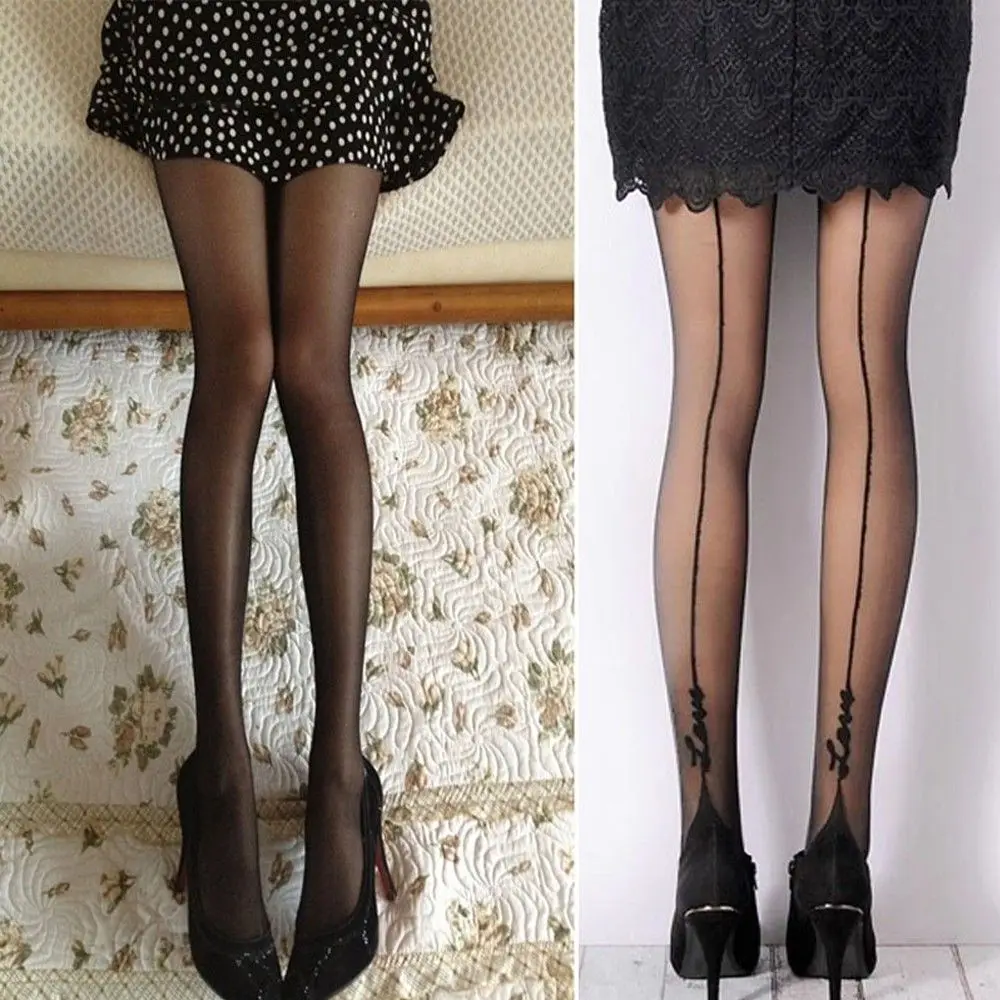 Сексуальные кружевные жаккардовые чулки с задней линией английские любовные