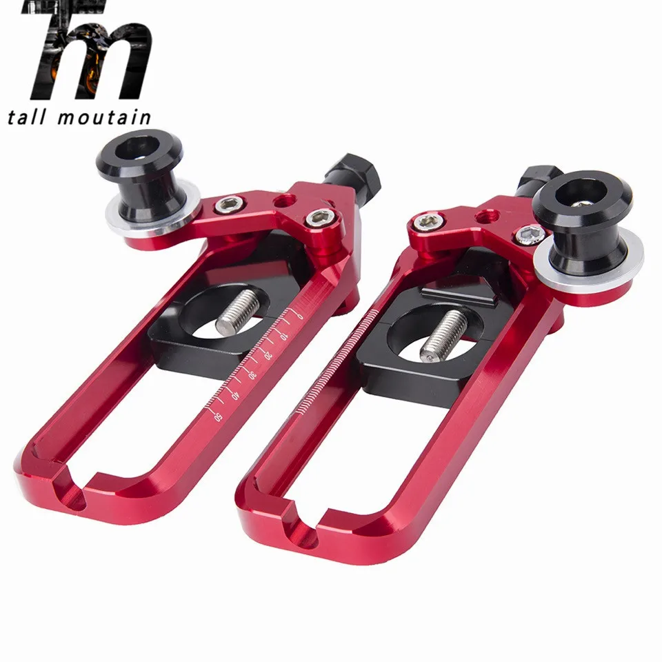

2Pcs CNC Aluminum Motorcycle Accessories Chain Adjusters Tensioners Catena with Spool For YAMAHA YZF R1 YZF-R1 2004 2005 2006