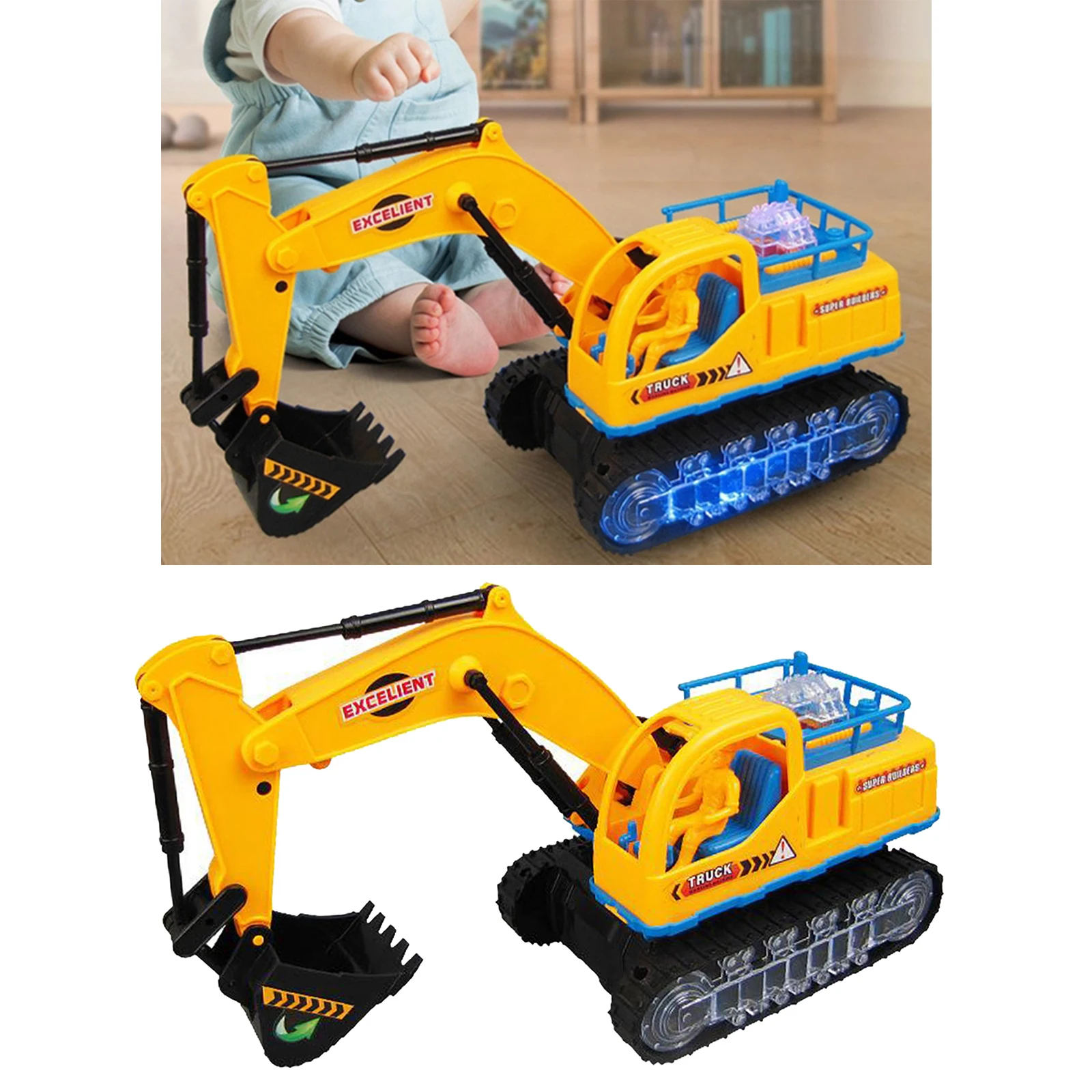 

Simulation Funny Electric Excavator Digging Truck Engineering Flash Car Toy