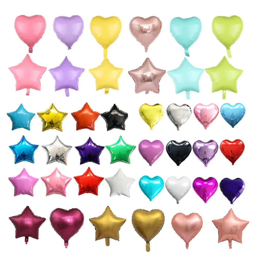 В форме сердца звезды Фольга воздушный шар с гелием из розового золота Макарон