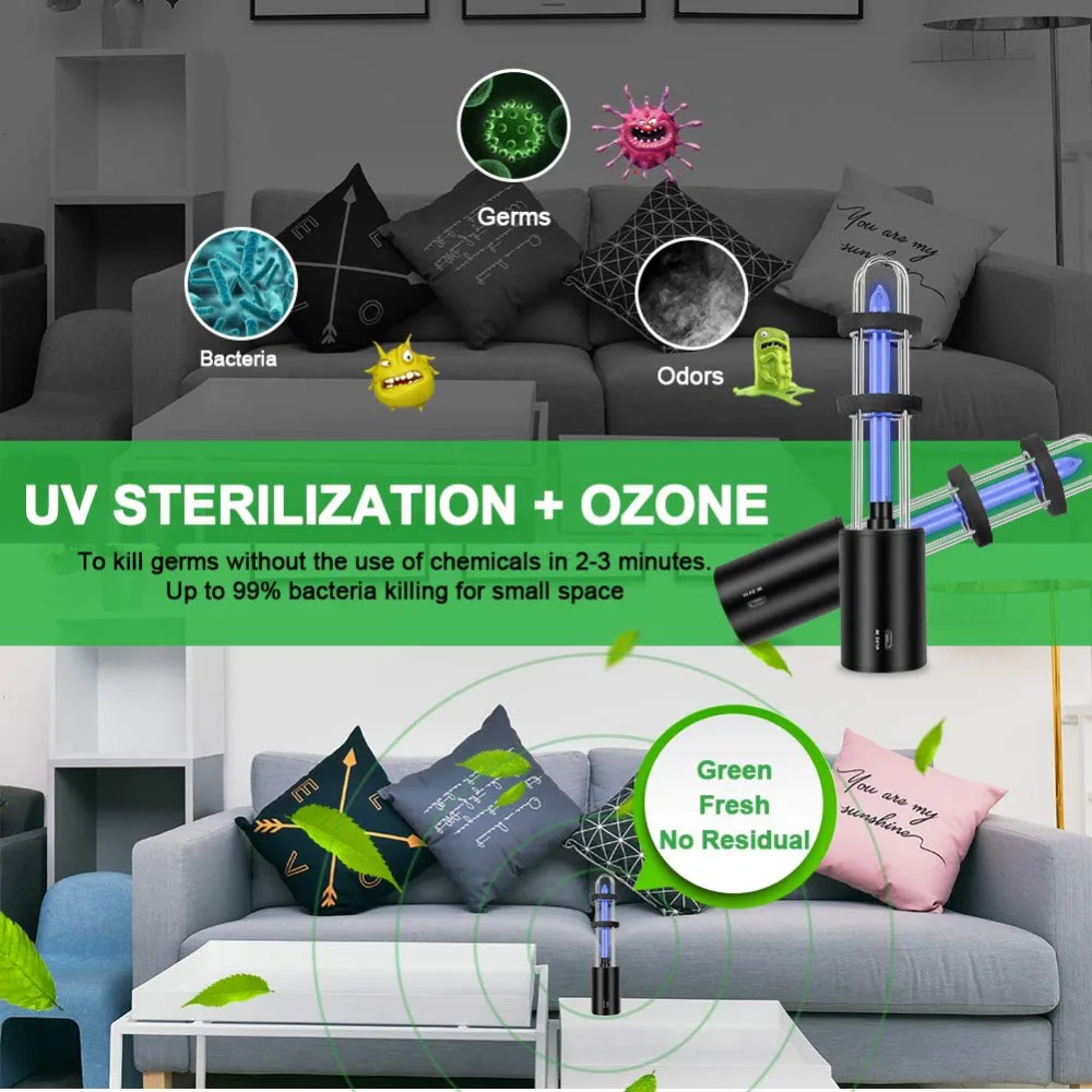 Rechargeable Uv Sterilizer Light Home Ultraviolet Bulb UV Germicidal Lamp In Addition Mite Lights Ozone Sterilization | Лампы и
