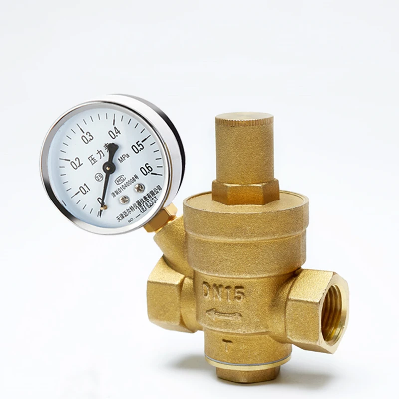 

1/2" DN15 Brass Water Pressure Regulator Valves With Pressure Gauge Pressure Maintaining Valve Pressure Reducing Valve