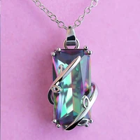 jk creative pendant necklace for women plant winding square cubic zircon fashion jewelry valentines gift necklace for girl