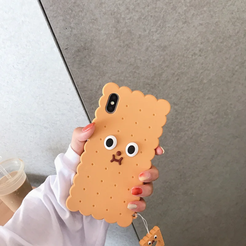 Милые корейские чехлы для телефонов для Apple Iphone 6 6s 7 8 Plus X XR XS MAX 3D Силиконовый Прекрасный защитный чехол с кольцом для пальцев - Цвет: Khaki