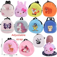 doll backpack dsiney kitty unicorn rabbit frog cartoon bags doll clothes for 18 inch american43cm baby new born reborn doll toy