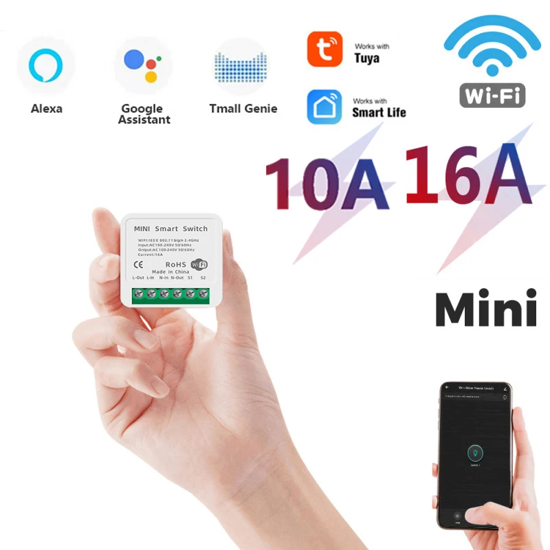 

Умный мини-выключатель Tuya с поддержкой Wi-Fi и таймером