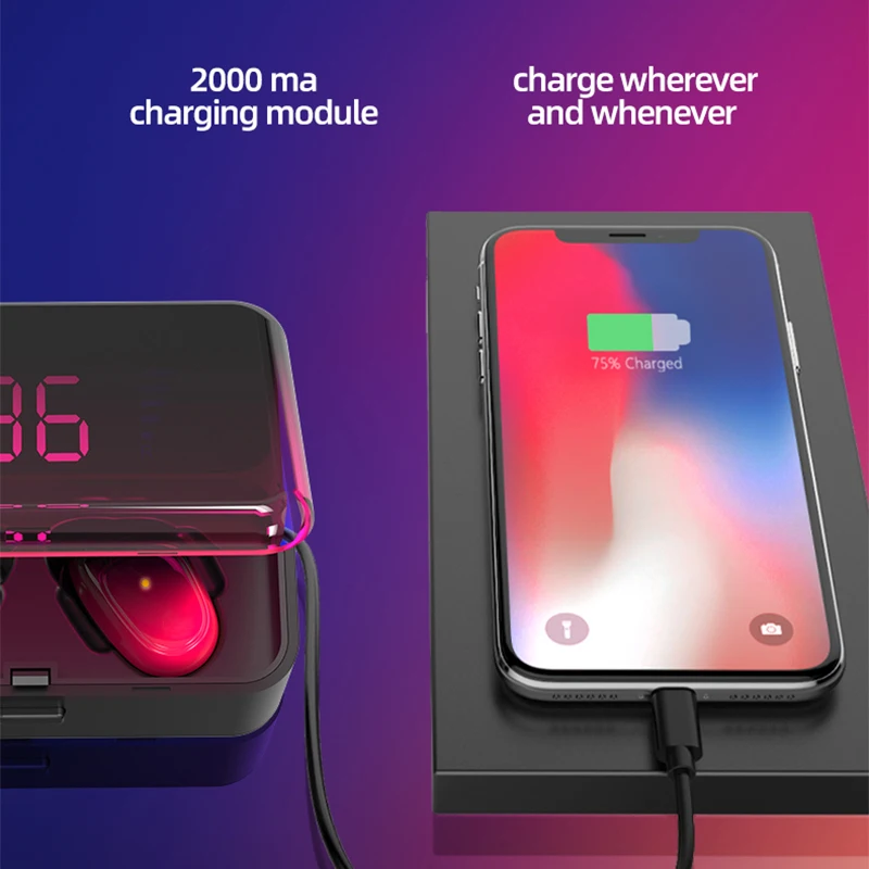 TOPK F13/ES01 TWS 5 0 Bluetooth наушники V5.0 портативный стерео беспроводной сенсорный наушник